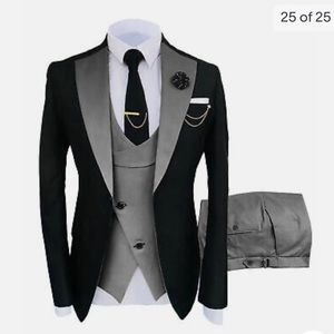 Black and Grey 3- piece Man Suit
